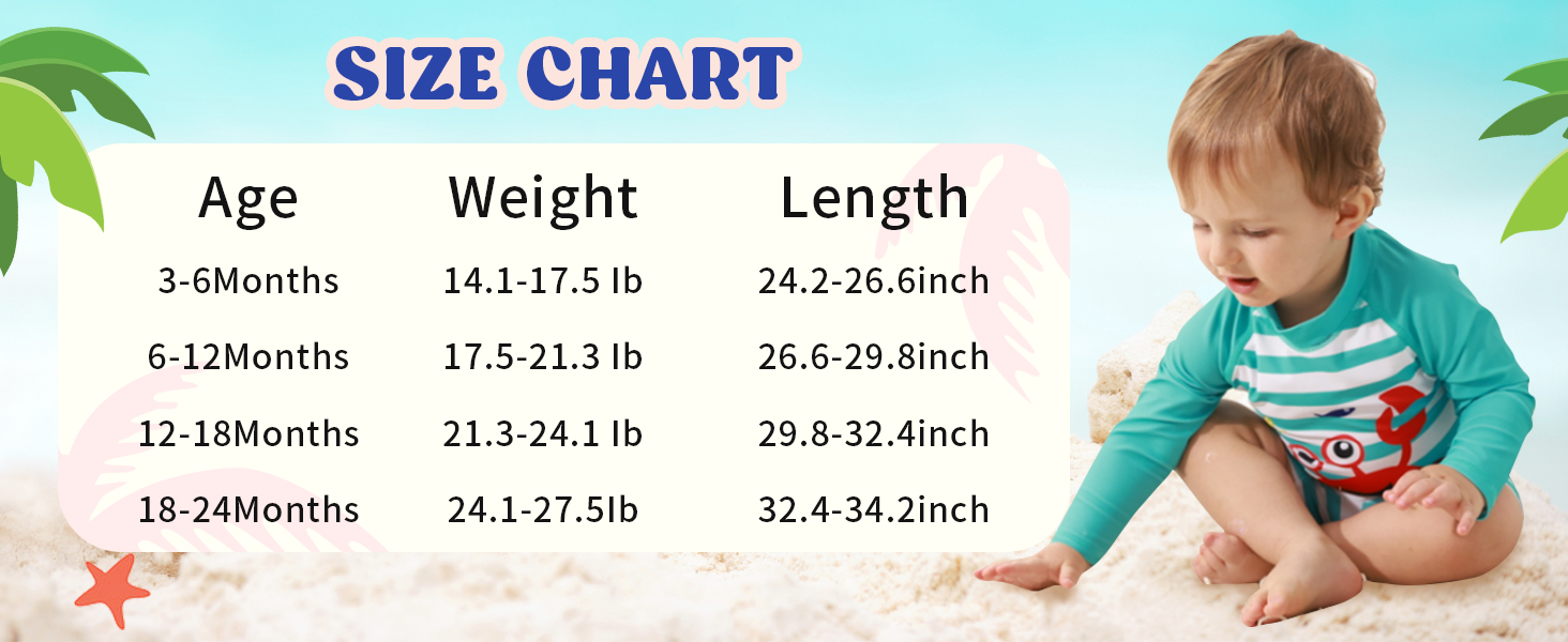 baby boy swimsuit for 3-24 months