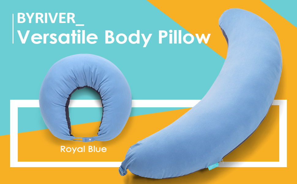 BYRIVER 39 inch Long Firm C Shaped Full Body Pillow for Men Women