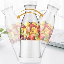 Double click to start, shake bottle for smoothie juice