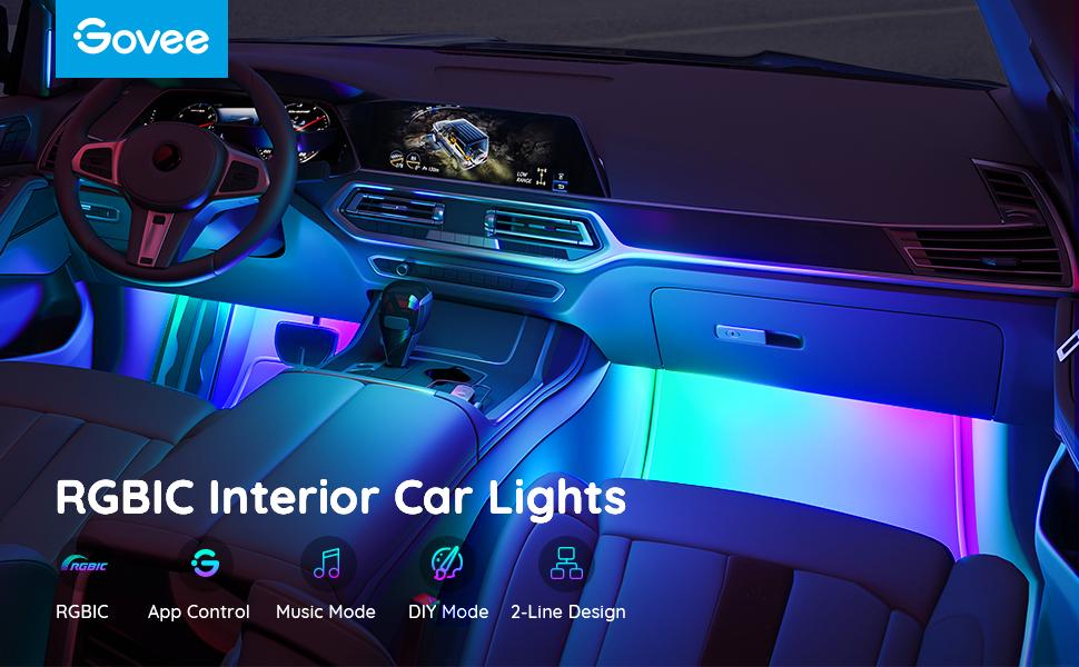 Govee Interior Car Lights with Smart App Control, RGBIC Car