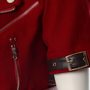 Aerith Gainsborough Cosplay Costume Halloween Red Jacket Dress for Women 7 Detail 3
