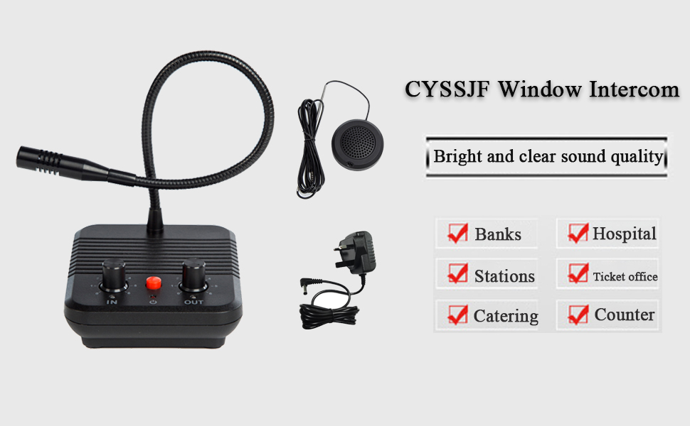 CYSSJF Window Speaker Intercom System Dual-Way Intercomm Microphone and ...