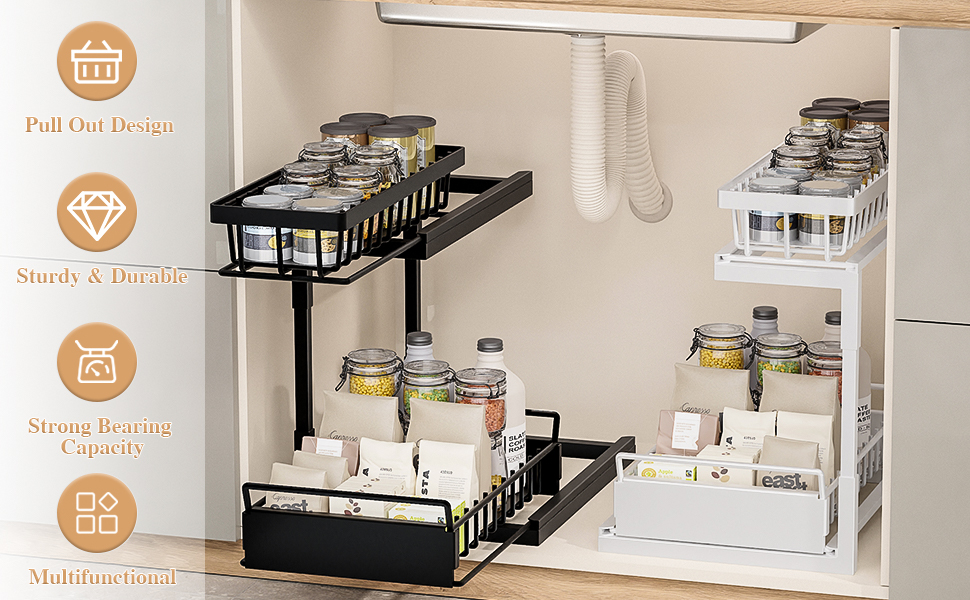 MEIJIA Double Sliding Organizer Drawer, 2 Tier