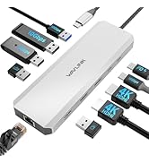 Laptop Docking Station, WAVLINK 10G USB C Hub with Dual HDMI, 100W PD in, 10Gbps USB-A/C 3.2, 5Gb...