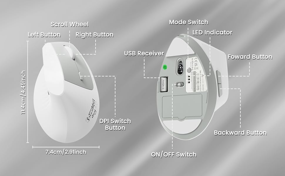 A.JAZZ I300 Vertical Ergonomic Optical Mouse