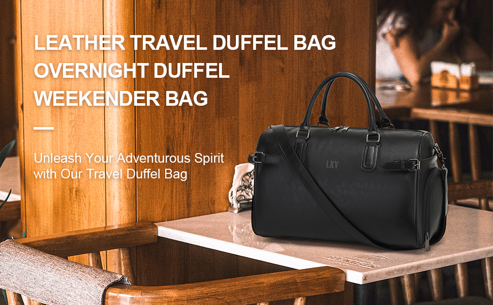 Amazon.com | Vegan Leather Duffle Bag, LXY Travel Duffle