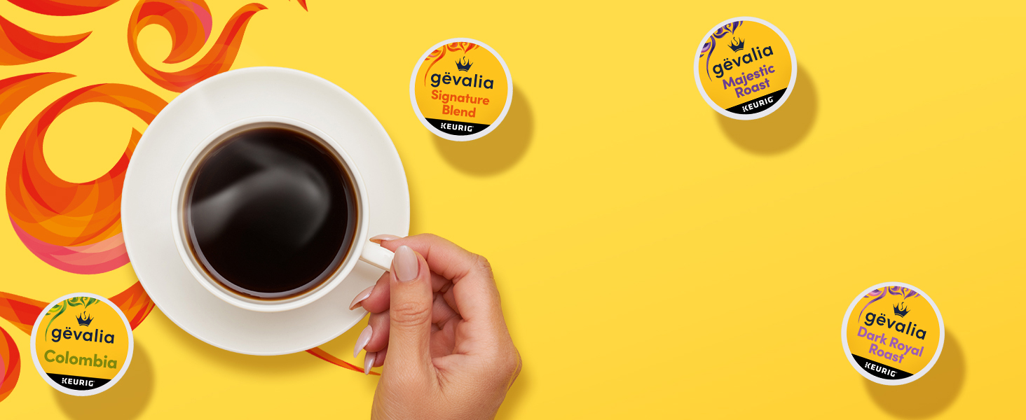 Gevalia Colombia K-Cup Coffee Pods for a Keto and Low Carb Lifestyle (84 ct Box) Gevalia k-cups with coffee mug