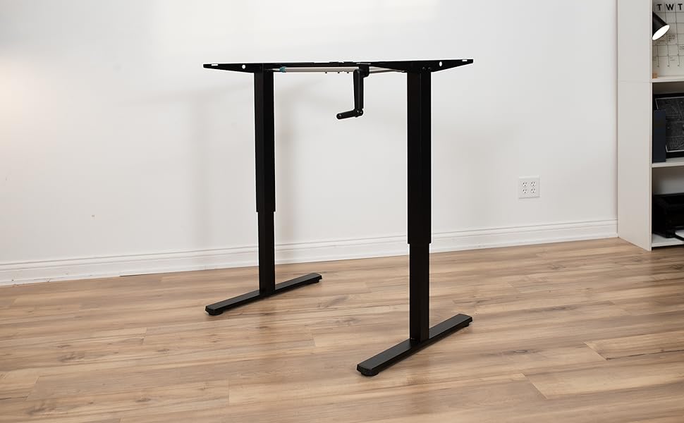 VIVO Compact Hand Crank Stand Up Desk Frame for 35 to 71