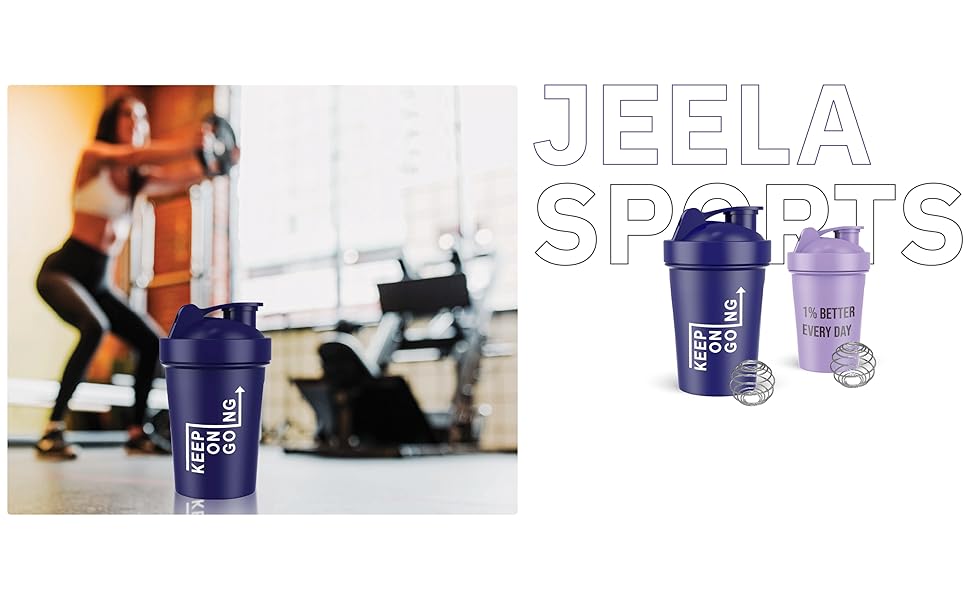 Jeela Sports Protein Shake Bottles Purple Blue Gym Exercise