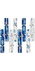 Blue and White Snowflake Design