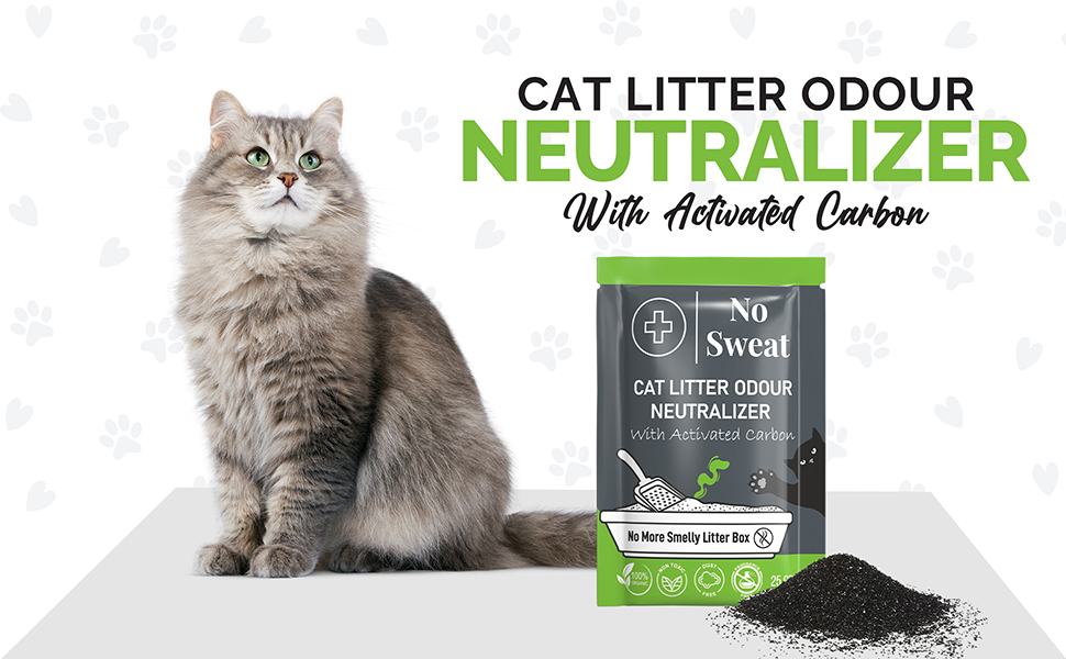 No Sweat Activated Carbon Cat Litter Odour NeutralizerMade Of Coconut