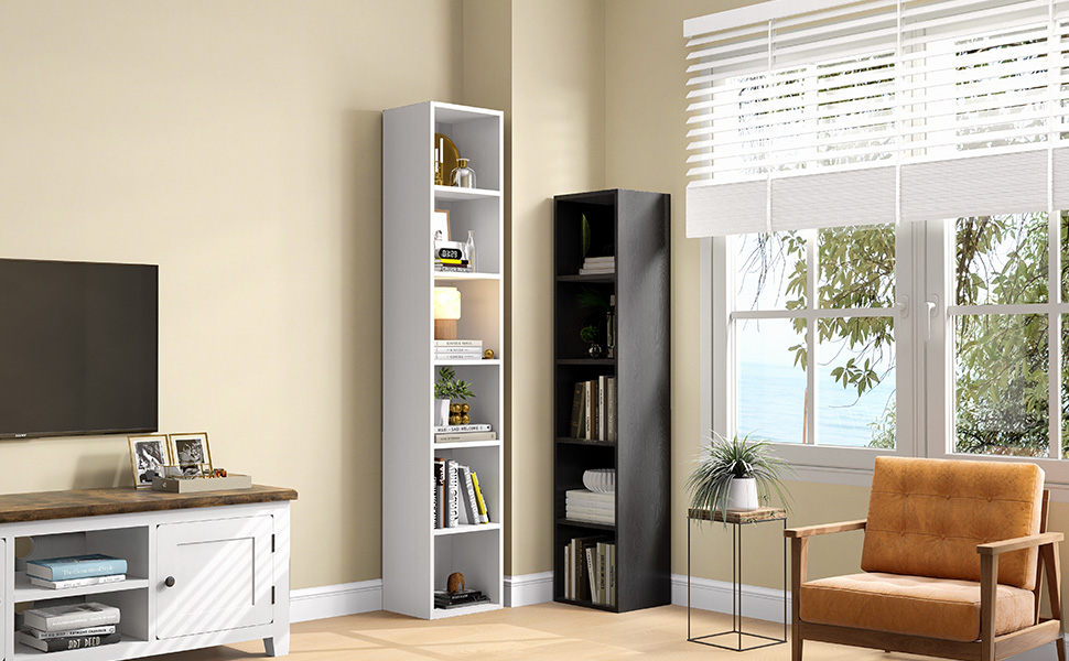 新品未開封 WHAT WE WANT WWW_EXTENSIONTABLE Amazon.com: MXV Narrow Bookshelf, 6-Tier Open Bookcase