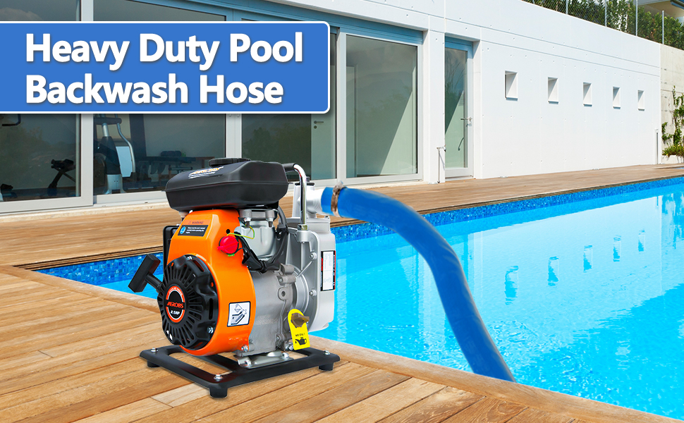 Gonioa 2 inches x 100 FT HeavyDuty PVC Swimming Pool Backwash Hose, Reinforced