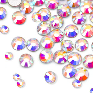 8 Sizes Flat Back Crystal AB gemstones for nails