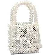 Miuco Womens Beaded Handbags Handmade Weave Crystal Pearl Tote Bags