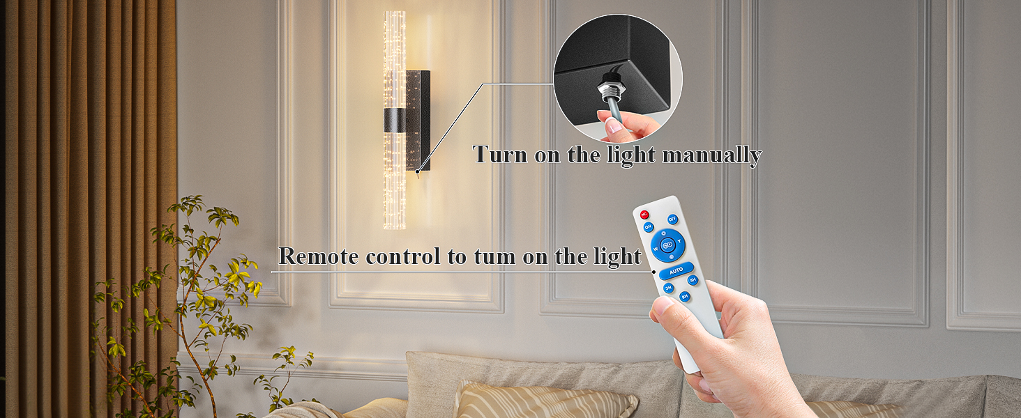 Two ways to control batteries sconces
