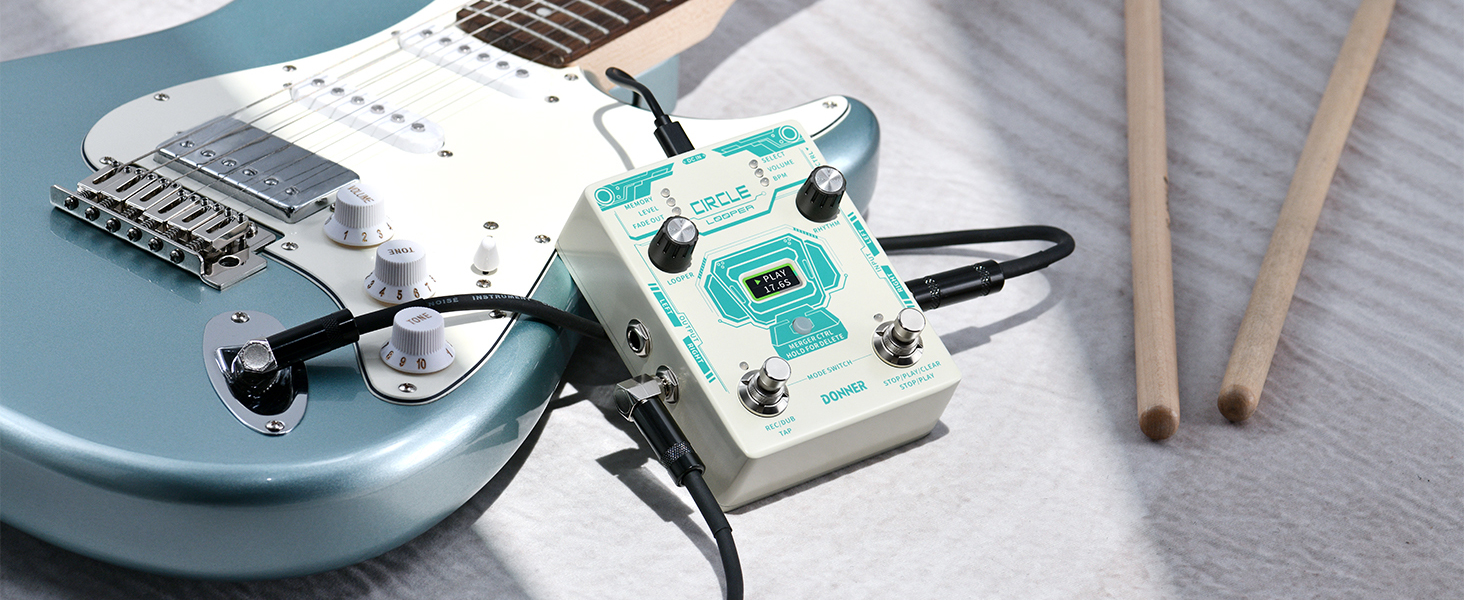 Donner Circle Looper Pedal Drum Machine, 2 in 1 Drum Looper