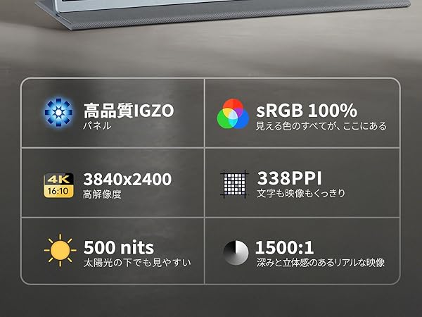 Amazon.co.jp: Miuniu 4K モバイルモニター 13.4インチ モニター