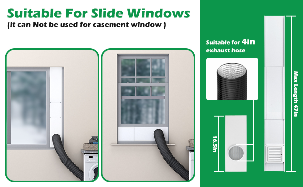 Forestchill Dryer Vent Window Kit, 4" Window Vent Kit with