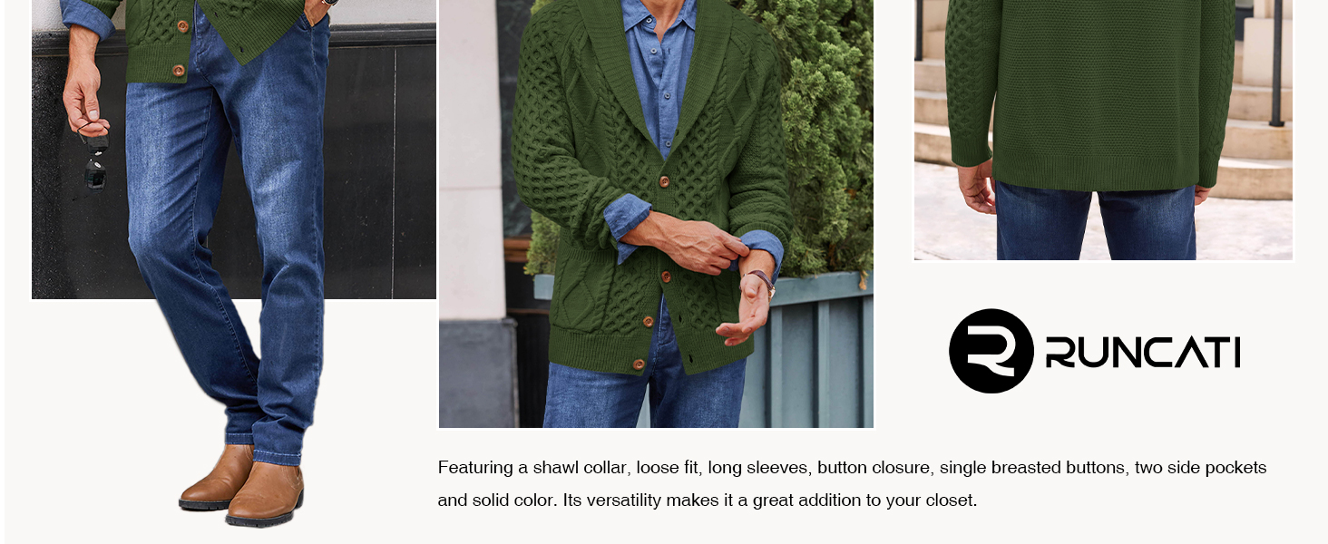 shawl collar sweater for men