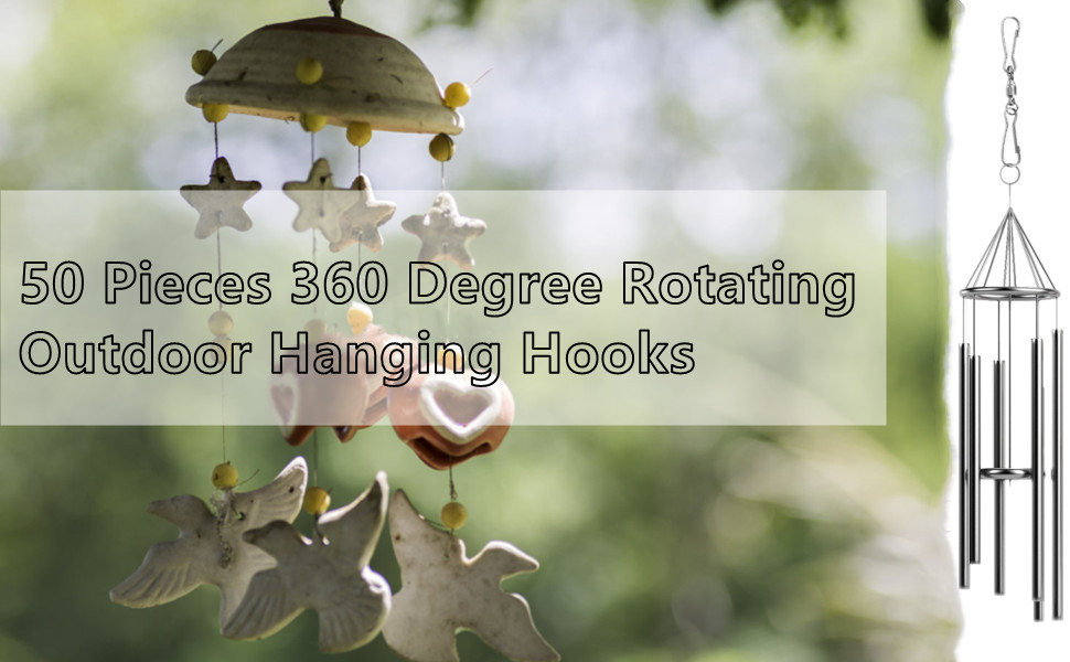 ZOOFOX 50 Pieces Windsock Clips, Dual Wind Spinner Swivel