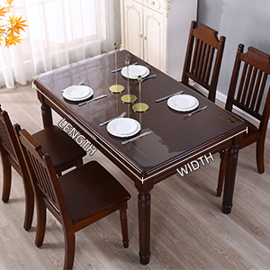 Crystal plastic table cover protector suitable for wood furniture surface and cook top office desk