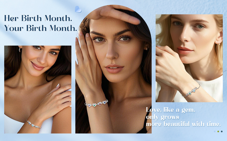 Mothers day bracelet with birthstones