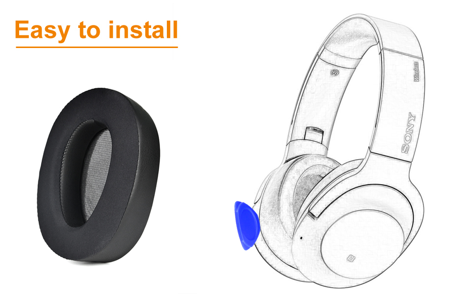 Easy to install for Sony WH-H900N (h.Ear on 2 Wireless) & MDR 100ABN (h.Ear on Wireless) 
