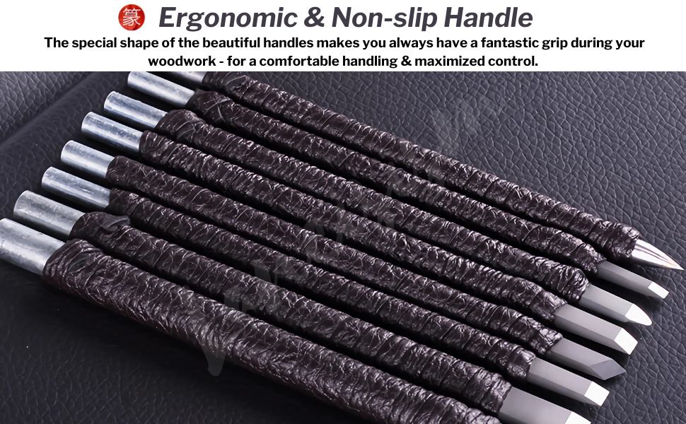 Stone Carving Tool Set of 10, Lancisism Tungsten Steel Carving Kit Chisels Knife Set