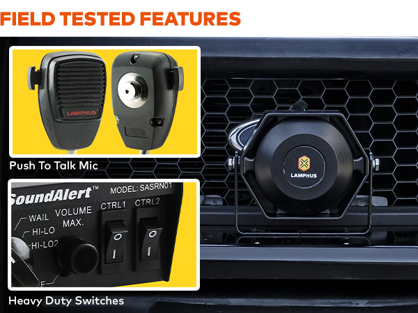 LAMPHUS SoundAlert SASP03 100 Watt Slim Speaker and Siren Kit Details