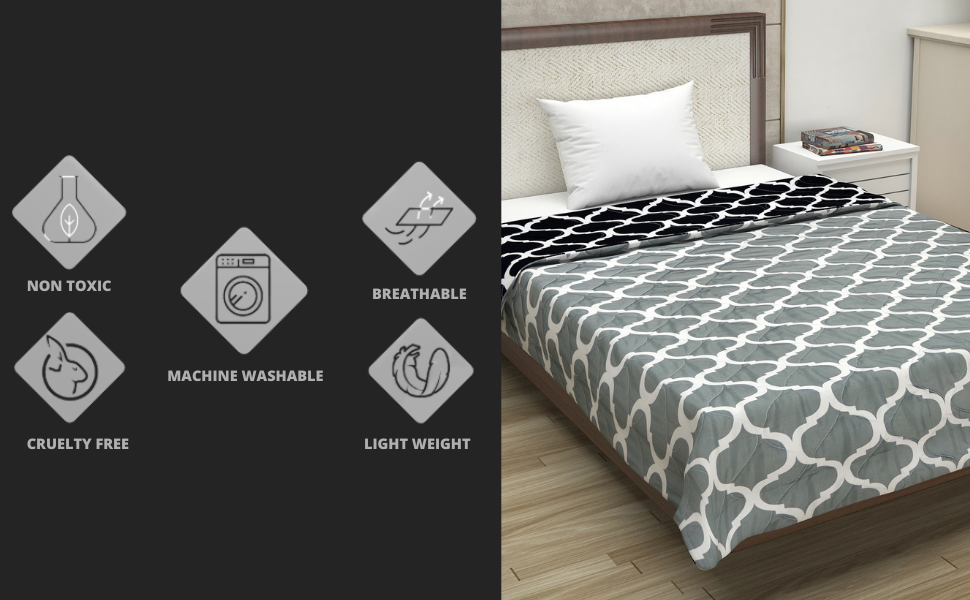 Divine Casa Microfiber Mild Winter 110 GSM Printed Reversible Design