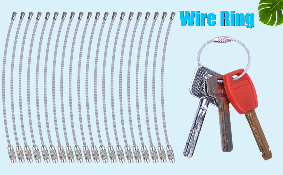 Keychain, Wisdompro 20 Pack of 4.3 Inches Stainless Steel