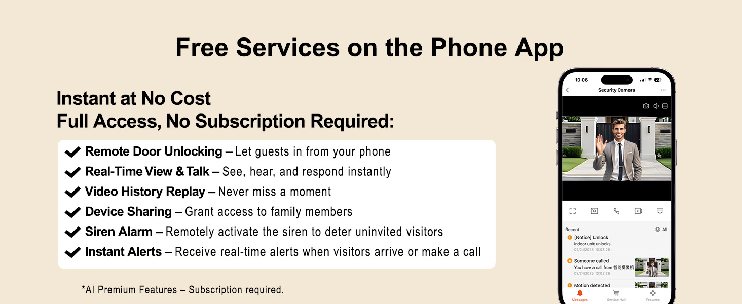 doorbell camera wireless no subscription