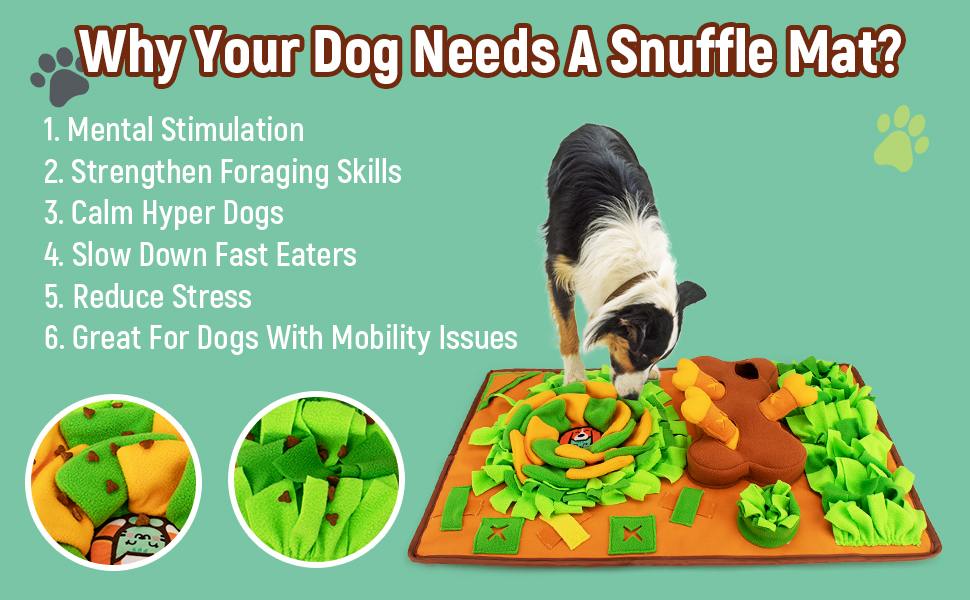 AWOOF Snuffle Mat for Dogs, 29.5’’x18.8’’ Dog Feeding Mat, Interactive
