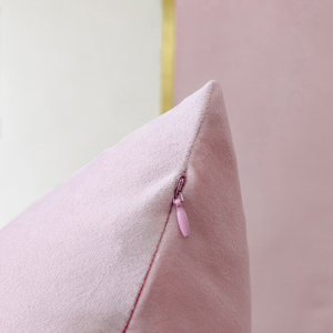 Artscope Pink White Velvet Cushion Covers with Gold Leather Patchwork Luxury Modern Minimalist Square Pillowcase Throw Pillow Covers for Living Room Bed Couch Sofa 45x45cm Set of 2 27 Set of 2 Cushion Cover for Luxury Modern Minimalist Gold Leather Stitching Wavy Stripes