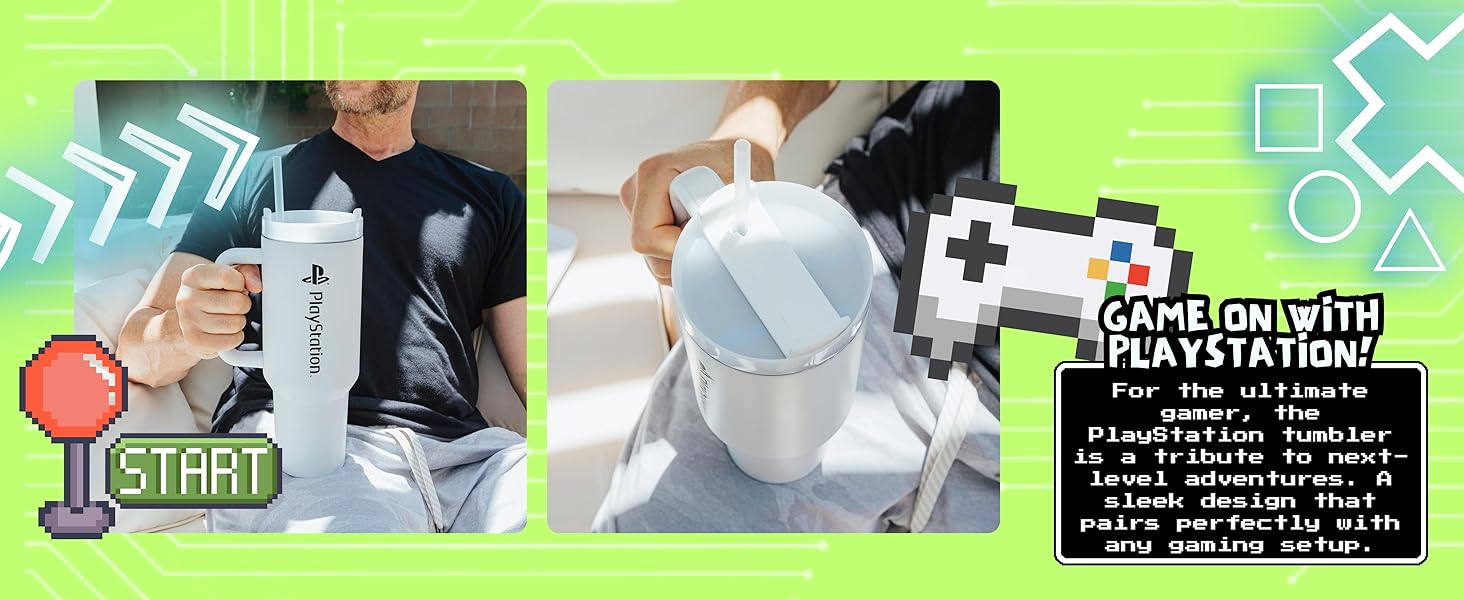 Pyramid America Super Mario Bros. Luigi Icon Travel Tumbler With Leak-Resistant Lid, Reusable Straw