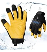 toolant Upgraded Waterproof Winter Work Glove with 3M Lining,Heavy Duty High Dexterity Leather Gl...