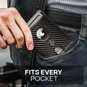 ALPHA PAIR Smart Wallet with Air Tag Holder & Clip