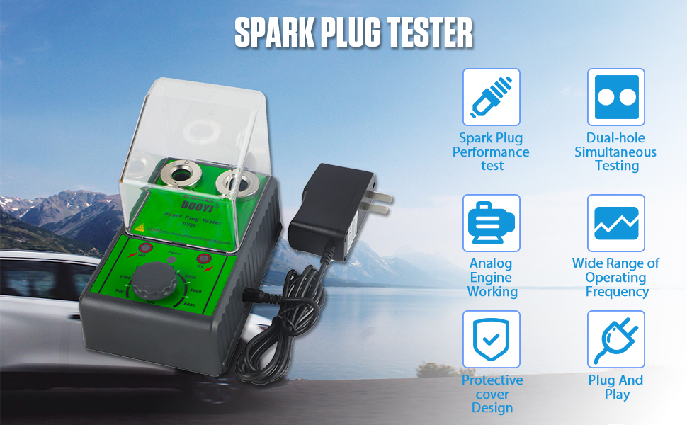 Car Spark Plug Tester Dual Holes Spark Tester Working Frequency 500