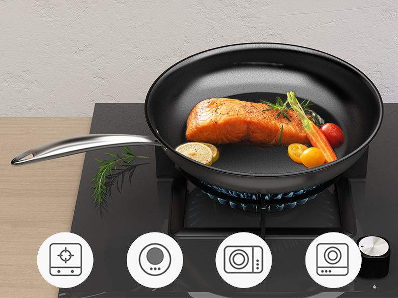 COOKNANO - Poêles Anti-Adhésives 20, 24 et 28 cm - Revêtement en Acier Inoxydable 4 Épaisseurs - Convient à Toutes les P B49cce4b C756 44e5 9941 82aa7f20a764. CR0,0,800,600 PT0 SX800 V1