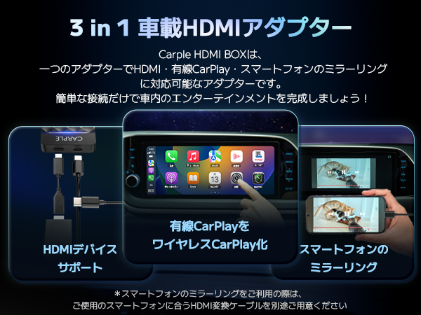 Amazon.co.jp: Carple HDMI BOX【HDMI入力・無線CarPlay