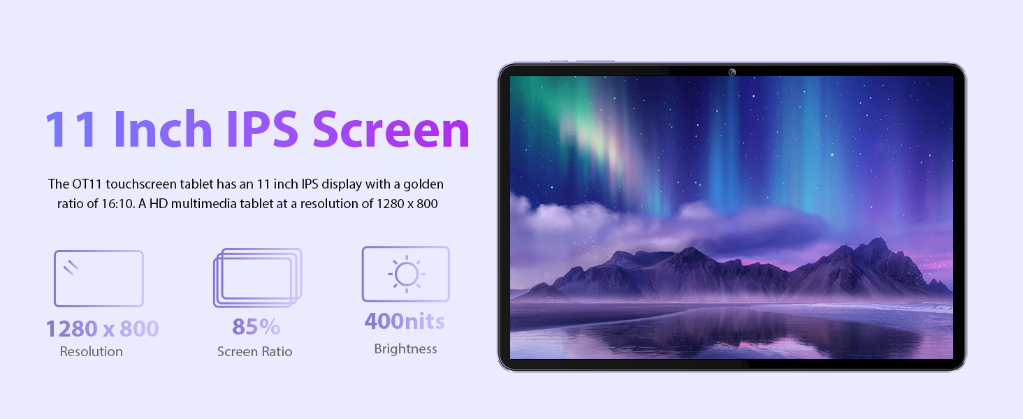 OUKITEL OT11 Tablet 11 Inch Android 14 Tablet, 16GB+128GB (TF 1TB), 8000mAh Battery