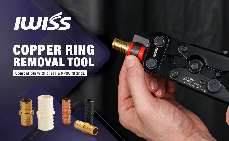 IWISS PEX Ring Cutter Removal Tool for 1/2" 3/4",1" Copper Ring