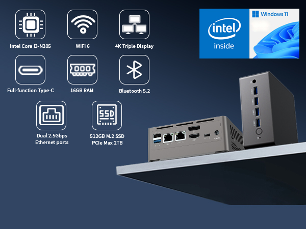Amazon.com: QAZIPO Mini PC, 8 Cores i3-N305(up to 3.8GHz) 8C