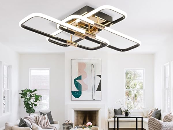 SHIANDAR Modern LED Ceiling Lights for Living Room, Black