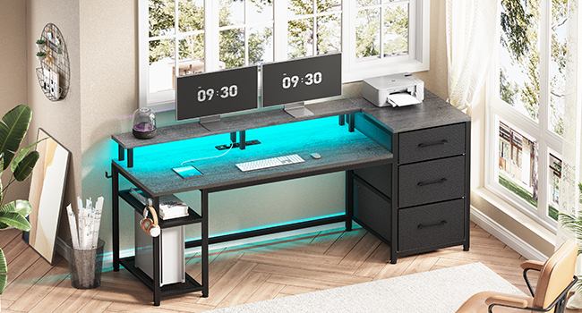 ୨୧ 木製ドレッサー&デスク ୨୧ Amazon.com: Acrolix 59 Inch L Shaped Standing Desk