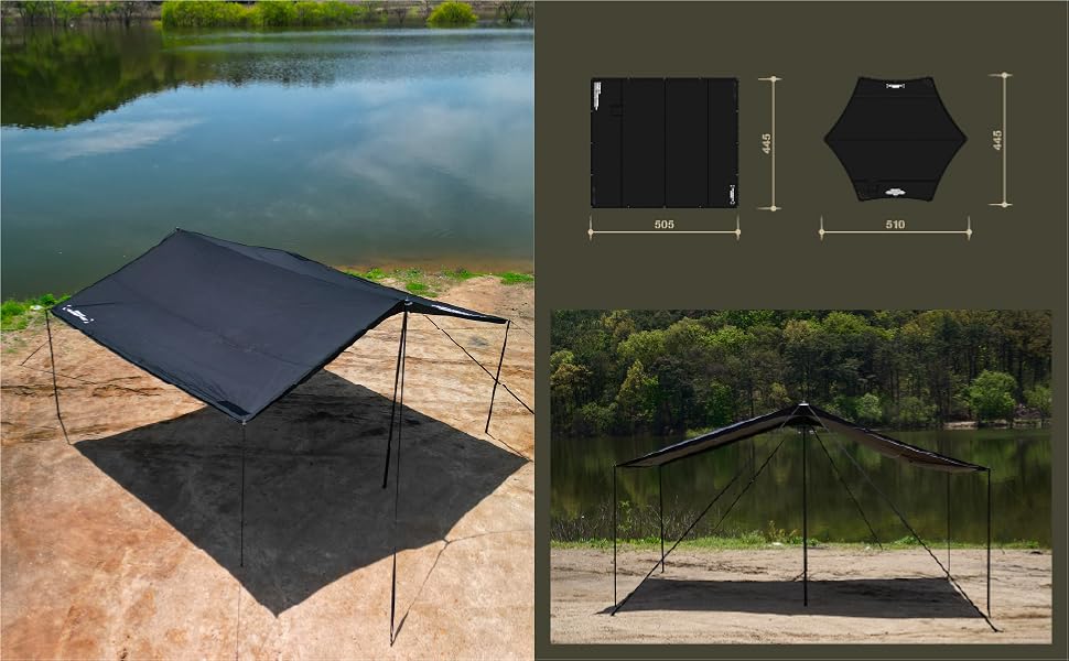 Amazon | CAMVIL ZIP-TARP ジッパータープ 5m ブラック