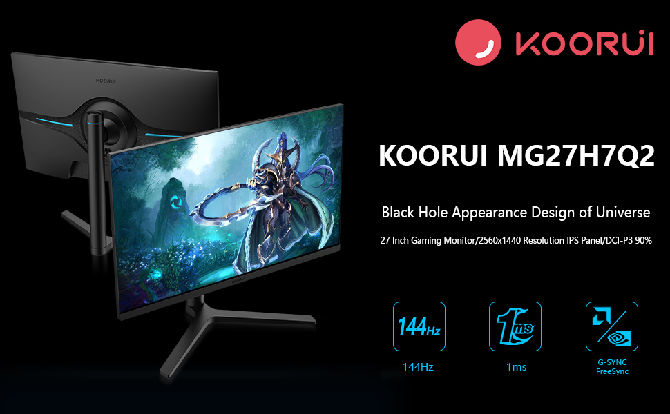 Gaming monitor with QHD 1ms 144Hz gsync