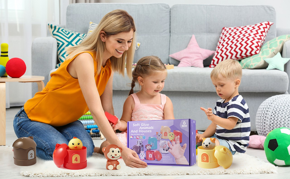 VIBOYLAR Learning Toys for 1 2 3 Years Old12 Pcs Farm