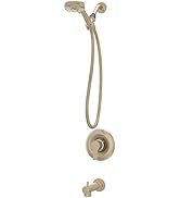 Moen Meena Bronzed Gold Single Handle Modern Shower Faucet with Handshower and Tub Spout for Bath...